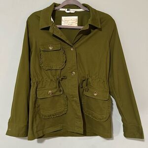 Evy’s Tree The Mia Cargo Green Ruffle Utility Jacket M